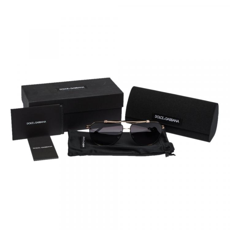 Pre Owned Dolce & Gabbana Light Grey Gradient/Pink Gold DG2190 Sunglasses