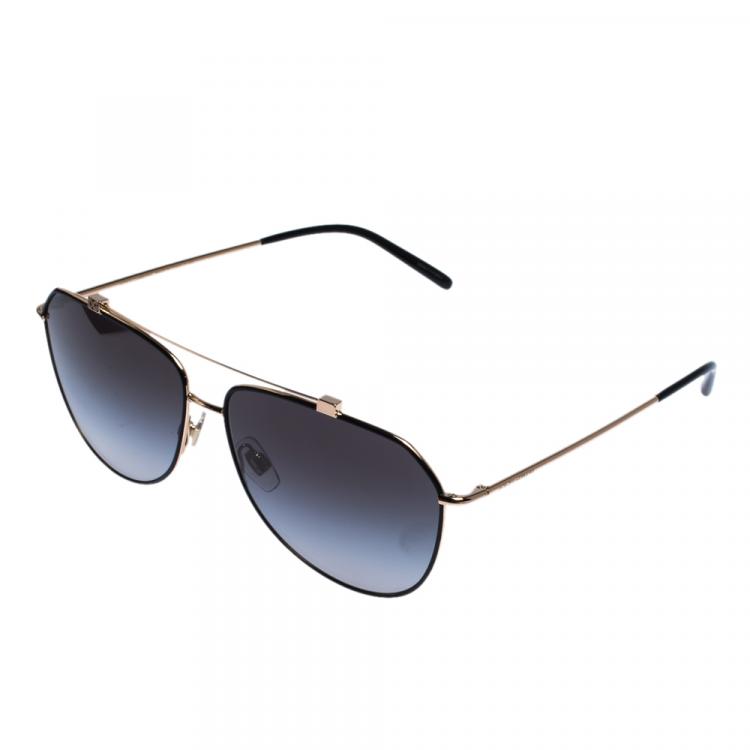 Pre Owned Dolce & Gabbana Light Grey Gradient/Pink Gold DG2190 Sunglasses