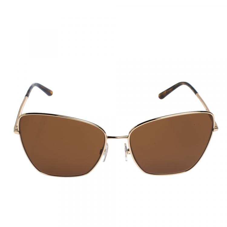 Pre Owned Dolce & Gabbana Brown/Gold DG2208 Sunglasses