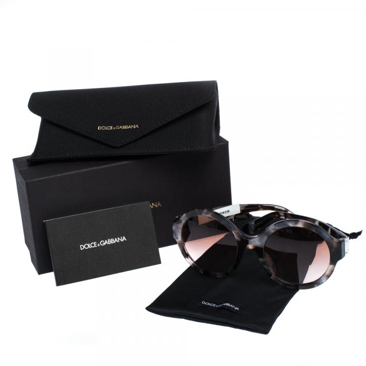 مملوكة مسبقًا Dolce & Gabbana Pearl Grey Havana/Pink Gradient DG4331-F Sunglasses