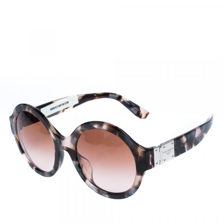 Pre Owned Dolce & Gabbana Pearl Grey Havana/Pink Gradient DG4331-F Sunglasses