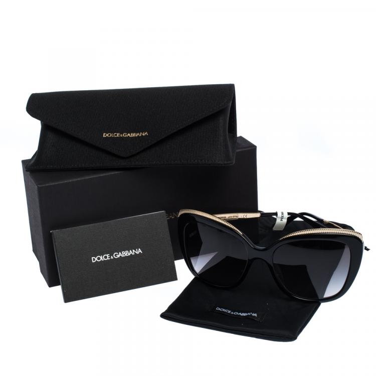 Pre Owned Dolce & Gabbana Grey Gradient/Black DG4332-F Sunglasses