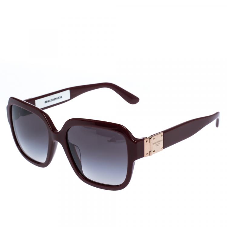 Pre Owned Dolce & Gabbana Grey Gradient/Bordeaux DG4336-F Sunglasses