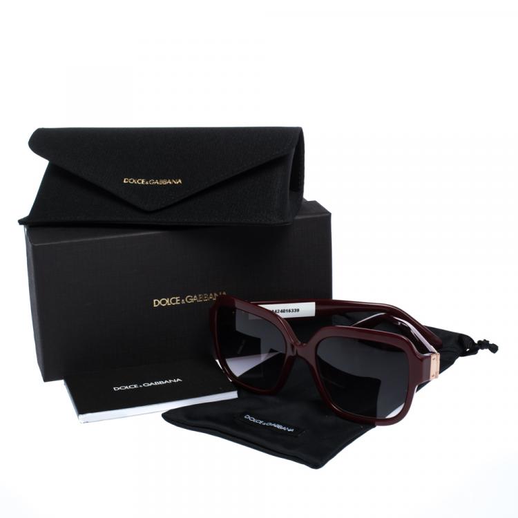 Pre Owned Dolce & Gabbana Grey Gradient/Bordeaux DG4336-F Sunglasses