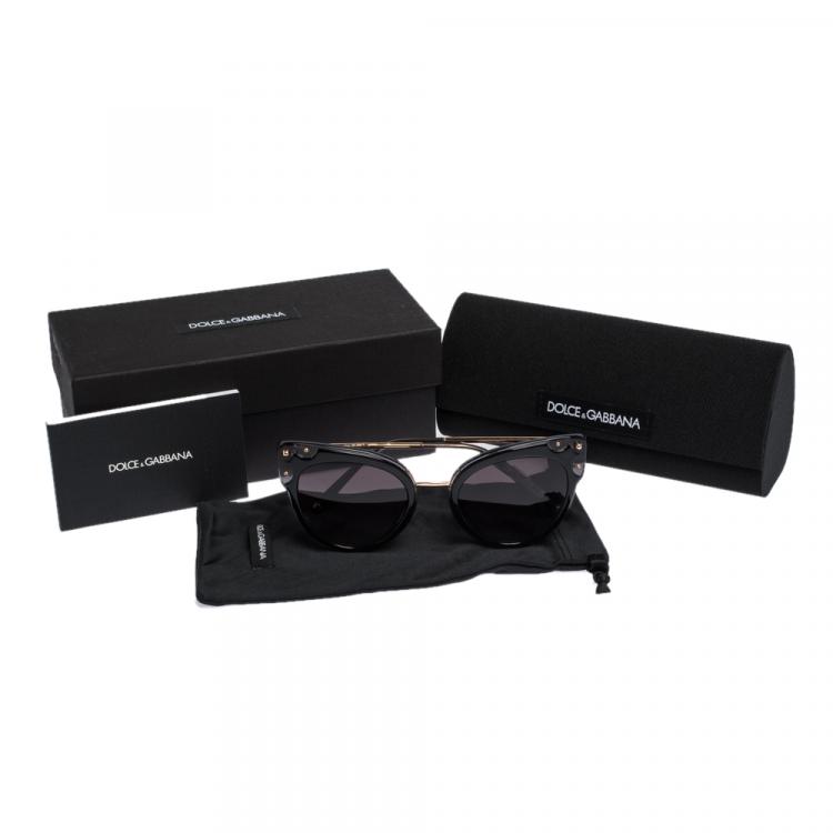 Pre Owned Dolce & Gabbana Grey Gradient/Black DG4340 Sunglasses