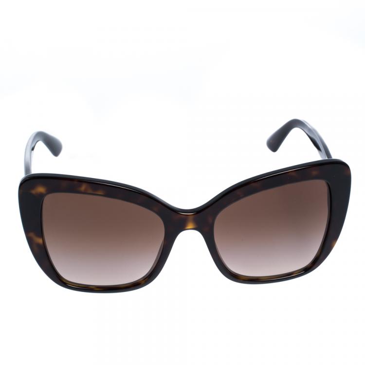 Pre Owned Dolce & Gabbana Brown Gradient/Havana DG4348 Sunglasses