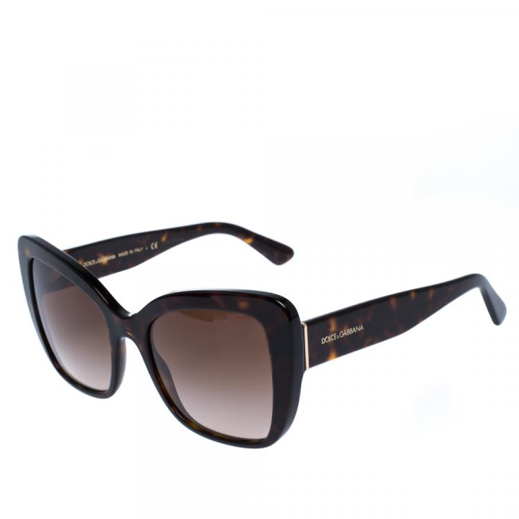 Pre Owned Dolce & Gabbana Brown Gradient/Havana DG4348 Sunglasses