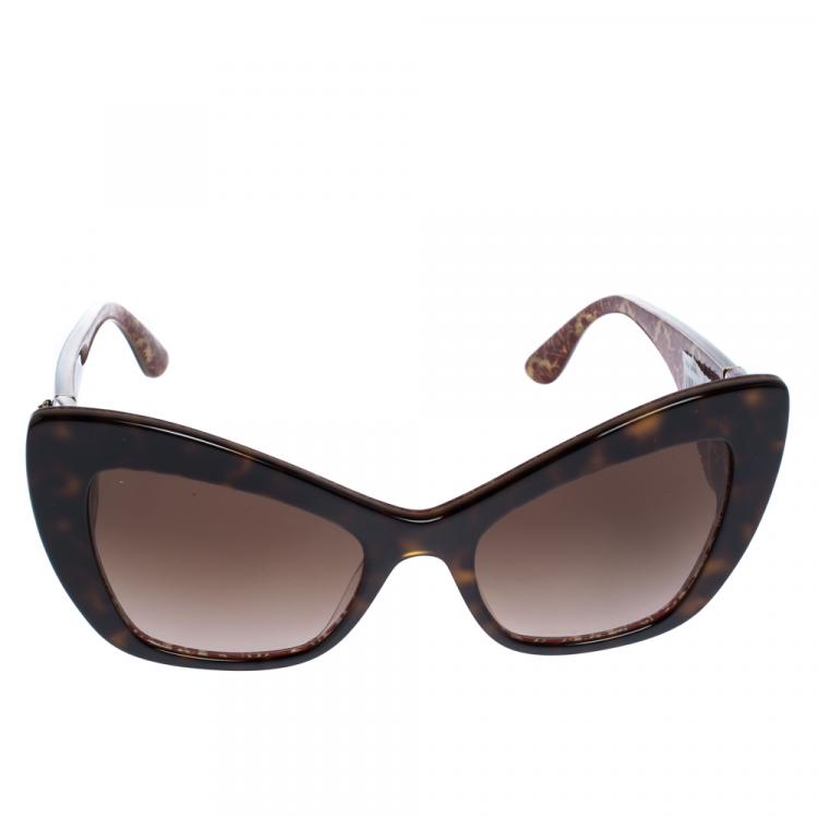 Pre Owned Dolce & Gabbana Brown Gradient/Havana DG4349 Sunglasses
