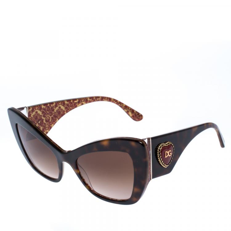 Pre Owned Dolce & Gabbana Brown Gradient/Havana DG4349 Sunglasses