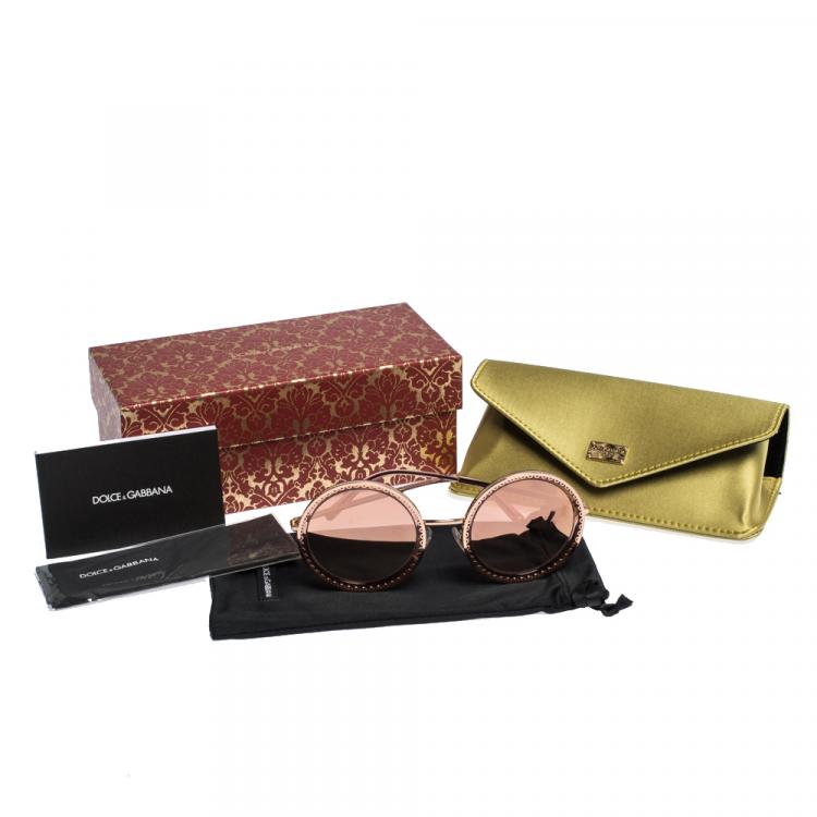 Pre Owned Dolce & Gabbana Pink Gradient/Pink Gold DG2211 Sunglasses