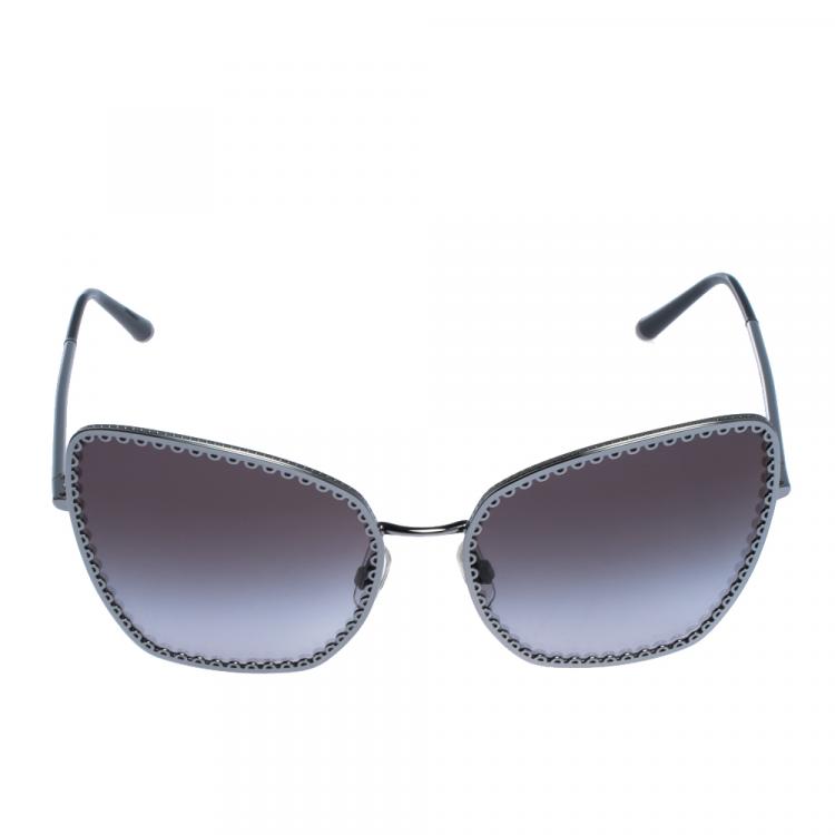 Pre Owned Dolce & Gabbana Grey Gradient/Black DG2212 Sunglasses