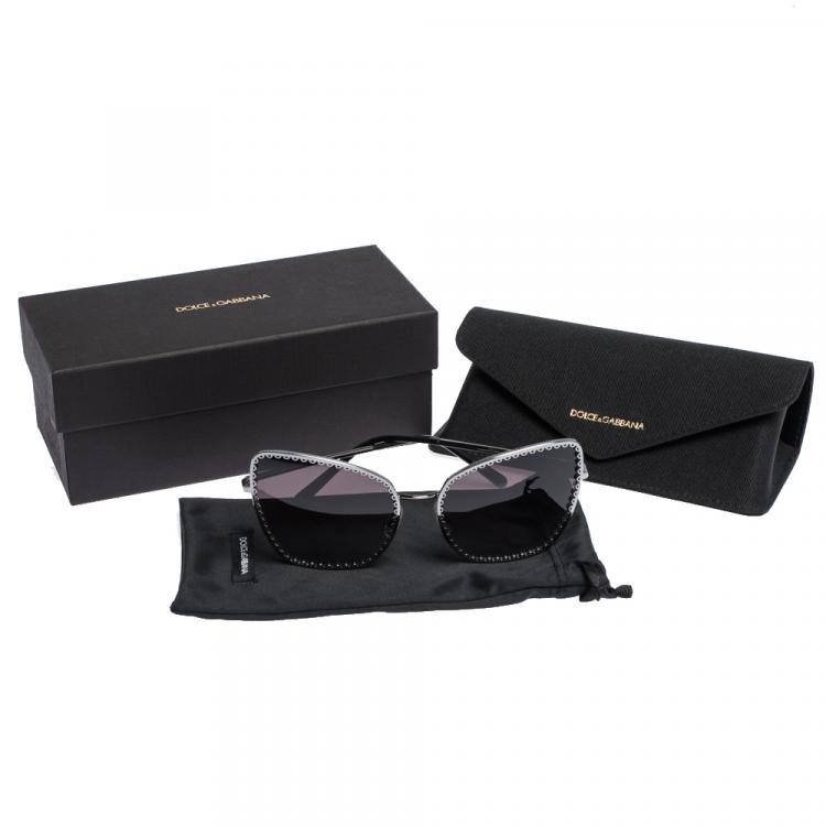 Pre Owned Dolce & Gabbana Grey Gradient/Black DG2212 Sunglasses