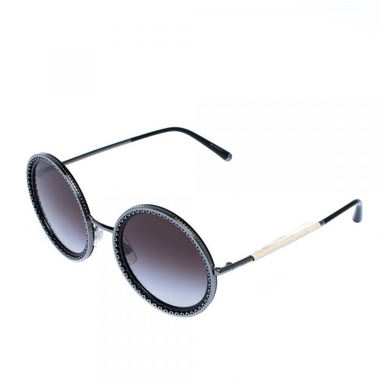 Pre Owned Dolce & Gabbana Grey Gradient/Black DG2211 Sunglasses