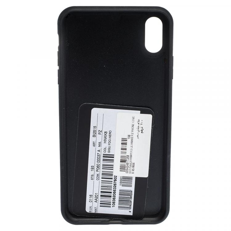 Pre Owned Dolce & Gabbana Multicolor Floral Print Leather Logo Plaque iPhone XS Max Cover