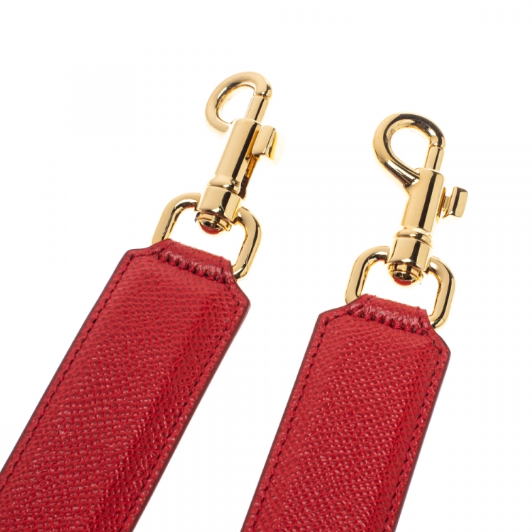 Pre Owned Dolce & Gabbana Red/Blue Leather Shoulder Bag Strap