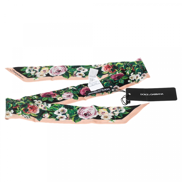 スカーフ Dolce & Gabbana Floral Print Silk Bandeau Floral silk twill scarf in multicoloured - Dolce Gabbana
