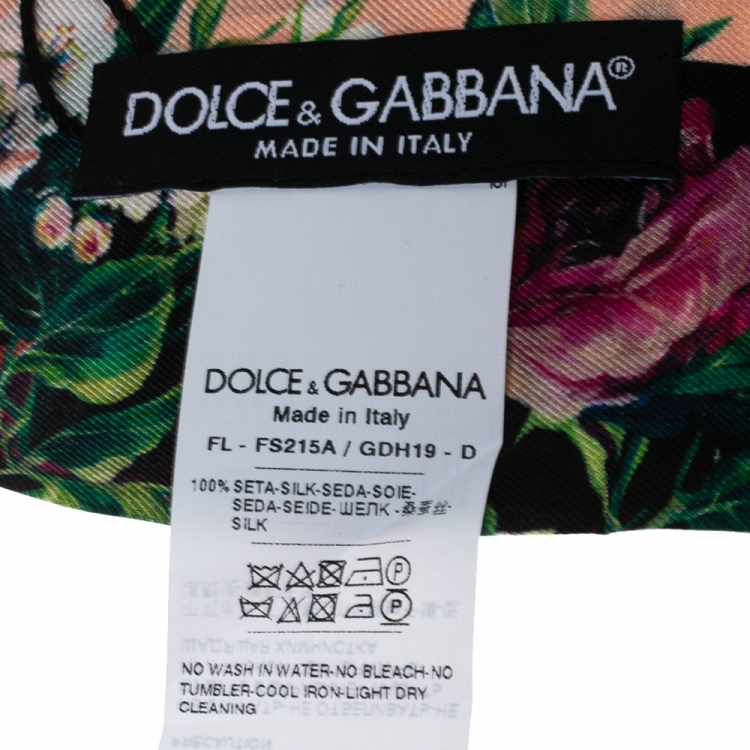 Pre Owned Dolce & Gabbana Multicolored Floral Printed Silk Bandeau Scarf