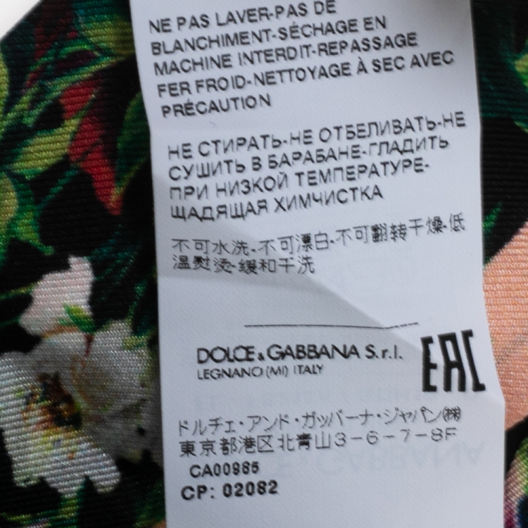 Pre Owned Dolce & Gabbana Multicolored Floral Printed Silk Bandeau Scarf