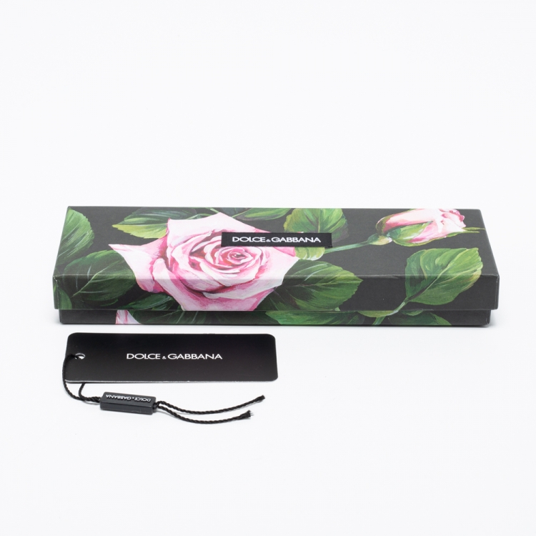 Pre Owned Dolce & Gabbana Pink Rose Print Silk Bandeau Scarf