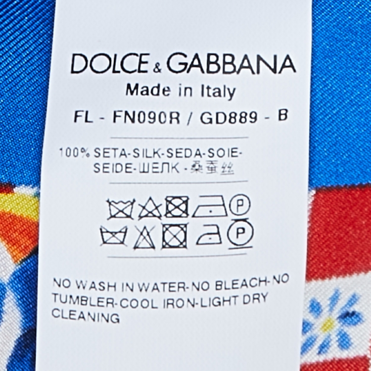 Pre Owned Dolce & Gabbana Multicolor Mambo Print Silk Square Scarf