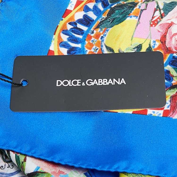 Pre Owned Dolce & Gabbana Multicolor Mambo Print Silk Square Scarf