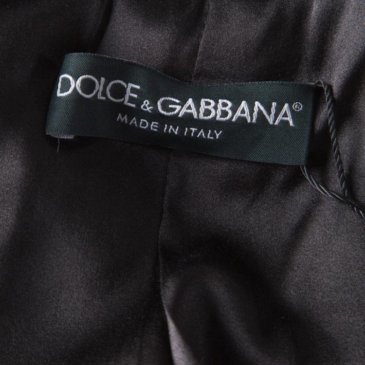 Pre Owned Dolce and Gabbana Black Sequin Paillette Embellished Velvet Trim Blazer S