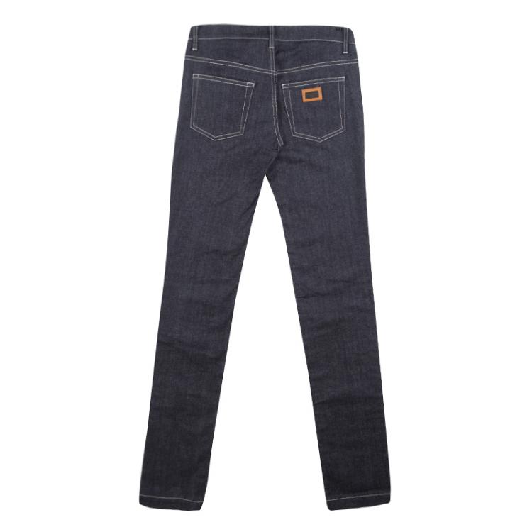 Pre Owned Dolce and Gabbana Indigo Dark Wash Denim Fitted Cute Jeans XS