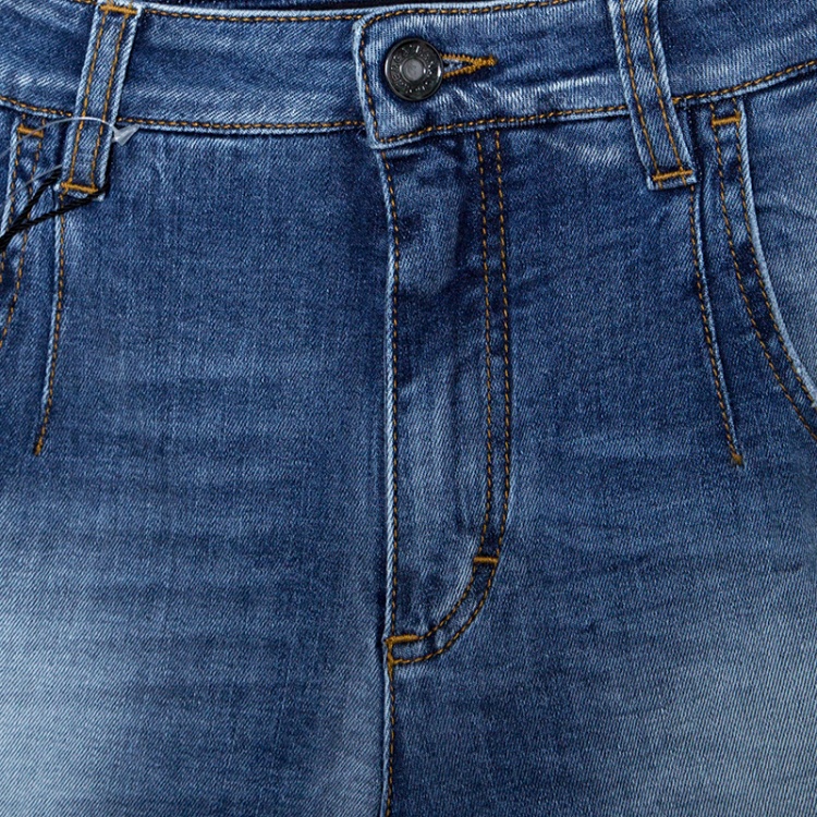 مملوكة مسبقًا Dolce and Gabbana Blue Faded Effect Distressed Three Quarter Sabrina Denim Pants S