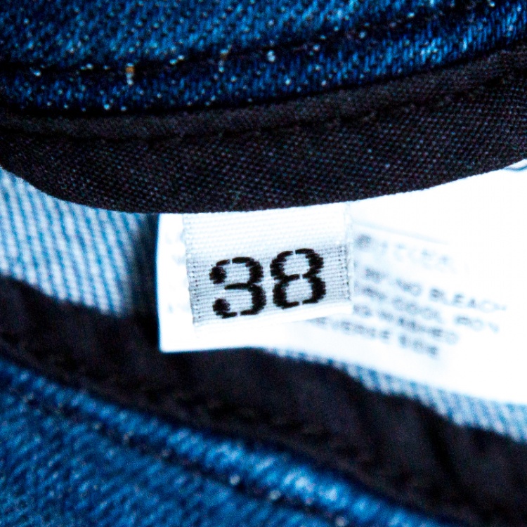 مملوكة مسبقًا Dolce and Gabbana Blue Faded Effect Distressed Three Quarter Sabrina Denim Pants S