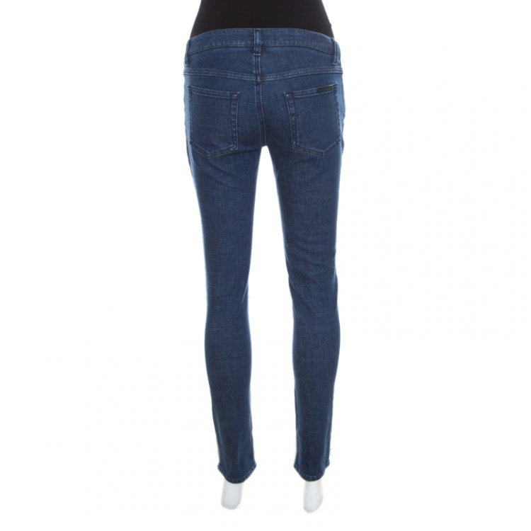 Pre Owned Dolce and Gabbana Indigo Dark Wash Denim Skinny Pretty Jeans L