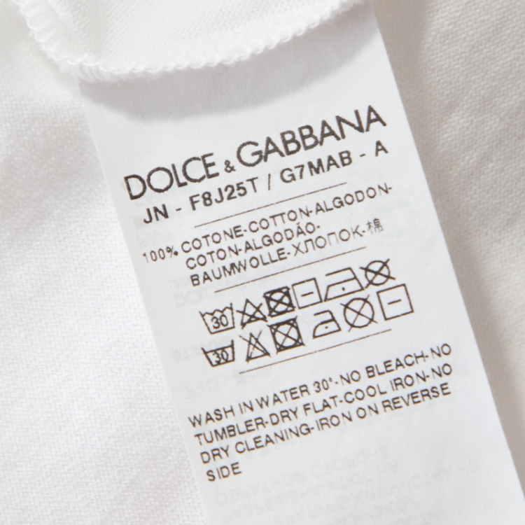 Pre Owned Dolce and Gabbana White Printed Distress Detail Cotton Jersey Vest XS  