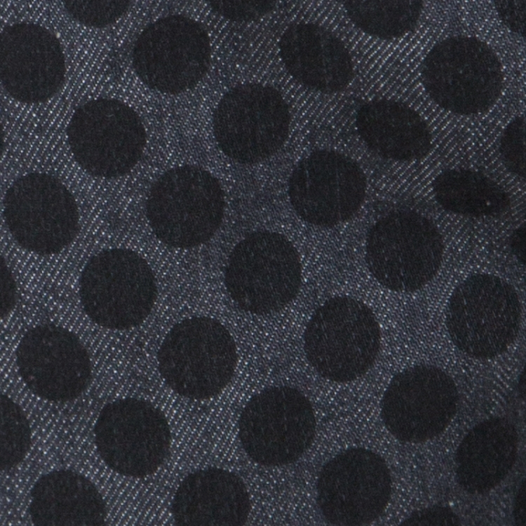 Pre Owned Dolce & Gabbana Grey Polka Dot Denim Skinny Jeans M