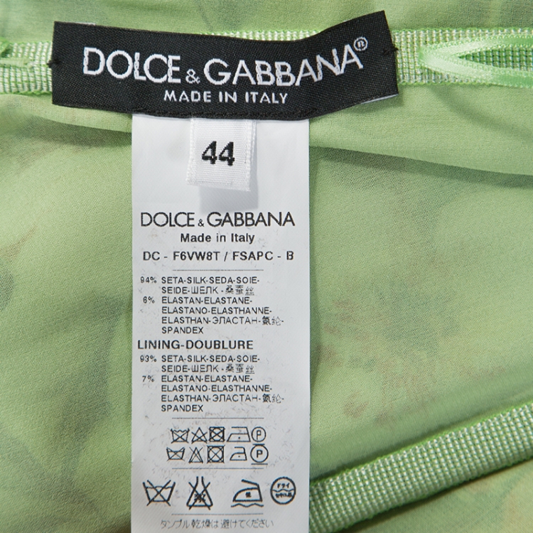 Pre Owned Dolce and Gabbana Green Floral Print Sleeveless Maxi Dress M