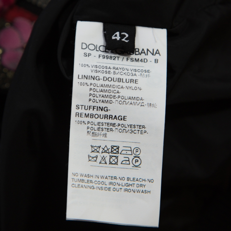Pre Owned Dolce & Gabbana Pink Crepe Floral Print Oversized Bomber Jacket M