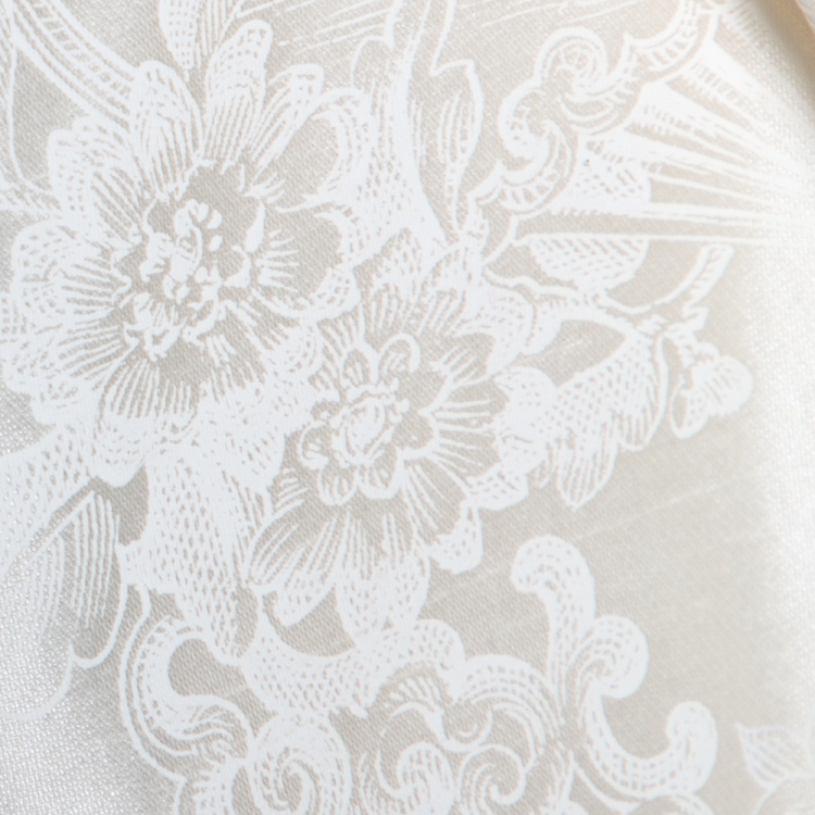 Pre Owned Dolce & Gabbana Cream Oriental Print Silk Skirt M