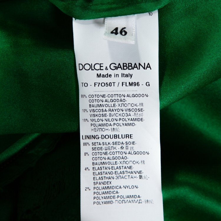 Pre Owned Dolce & Gabbana Green Cord Lace Scalloped Sleeveless Top L