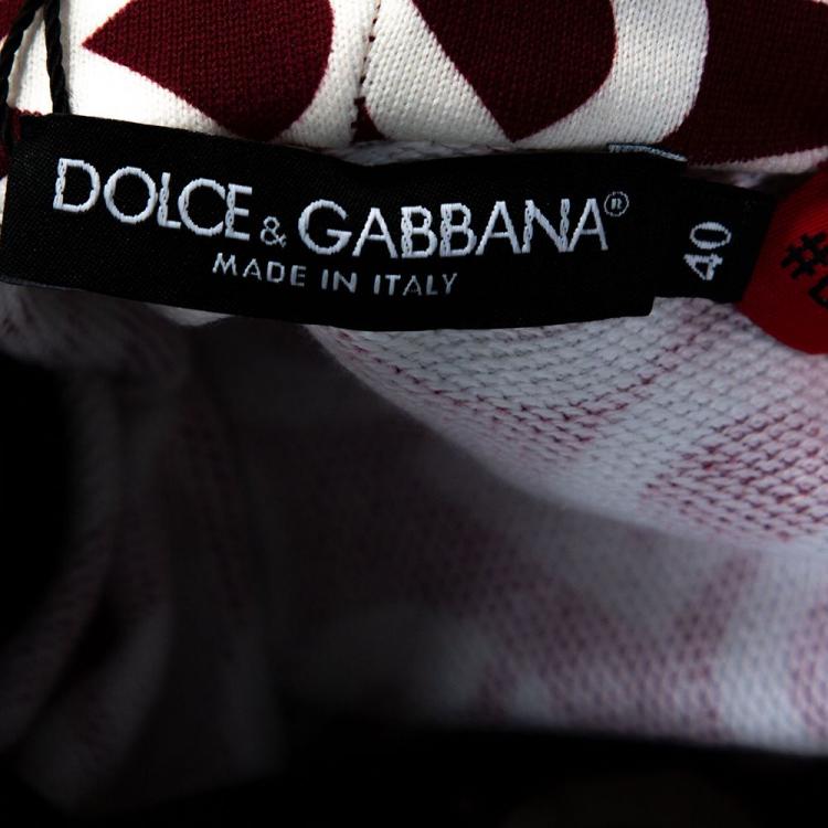 Pre Owned Dolce & Gabbana Multicolor DG Mania Print Jersey Hooded Sweatshirt IT 40