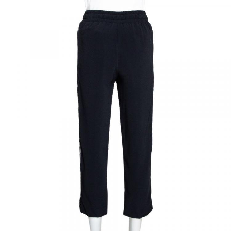 Pre Owned Dolce & Gabbana Black Viscose Stretch Waistband Cady Track Pants IT 36