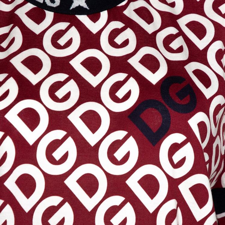 Pre Owned Dolce & Gabbana Multicolor DG Mania Print Jersey Crew Neck T Shirt IT 42