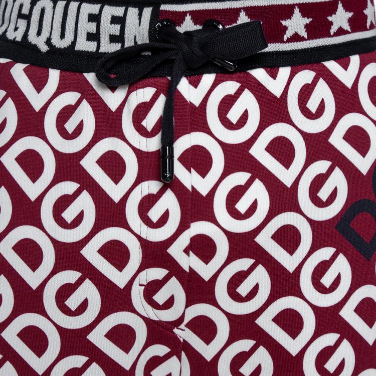 مملوكة مسبقًا Dolce & Gabbana Multicolor DG Mania Print Cotton Jersey Track Pants IT 48