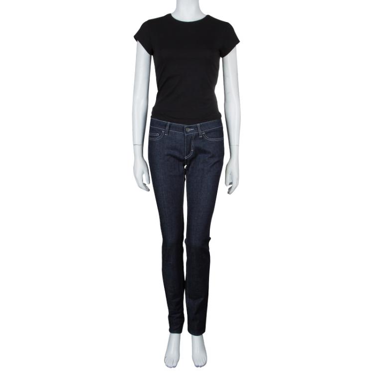 Pre Owned Dolce and Gabbana Indigo Denim Dark Wash Cute Skinny Jeans S