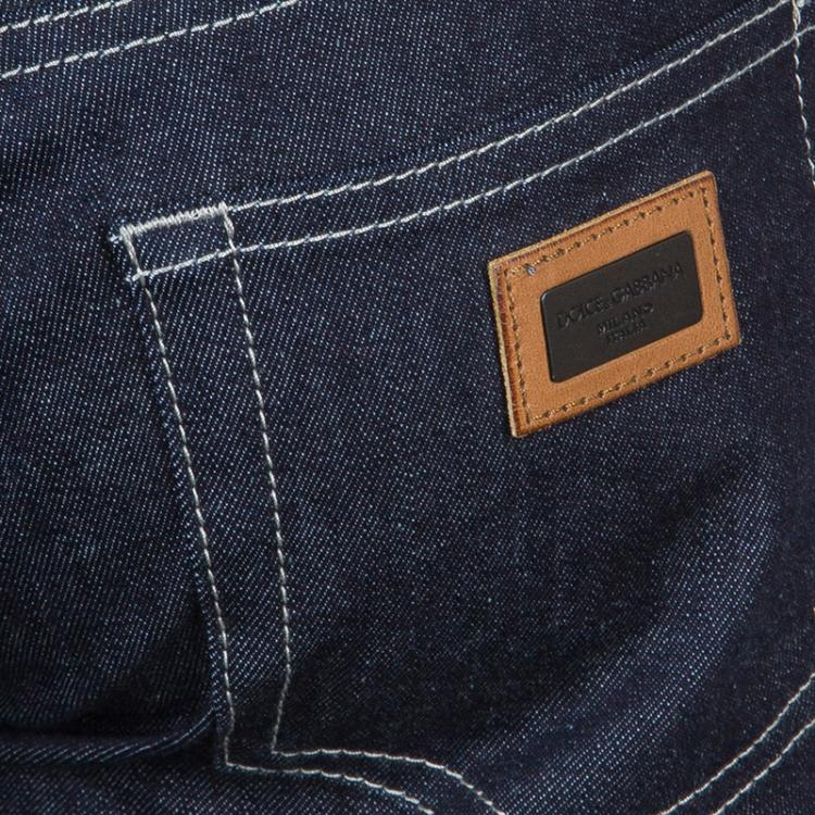 Pre Owned Dolce and Gabbana Indigo Denim Dark Wash Cute Skinny Jeans S