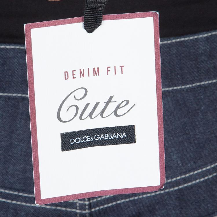 Pre Owned Dolce and Gabbana Indigo Denim Dark Wash Cute Skinny Jeans S
