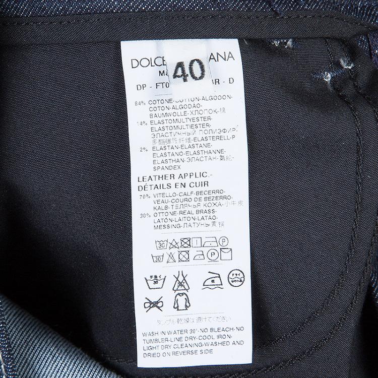 Pre Owned Dolce and Gabbana Indigo Denim Dark Wash Cute Skinny Jeans S