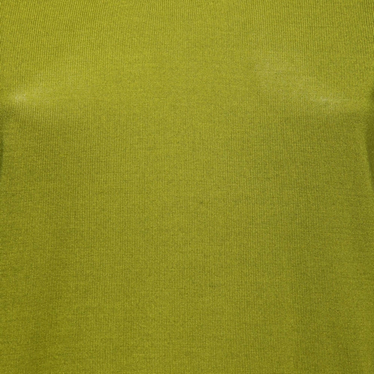 Pre Owned Dolce & Gabbana Green Silk Knit Short Sleeve Top M