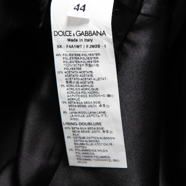 Pre Owned Dolce & Gabbana Blue Floral Jacquard Silk Skirt M