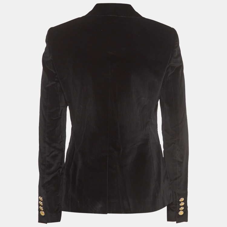 Pre Owned Dolce & Gabbana Black Velvet Single Breasted Blazer M