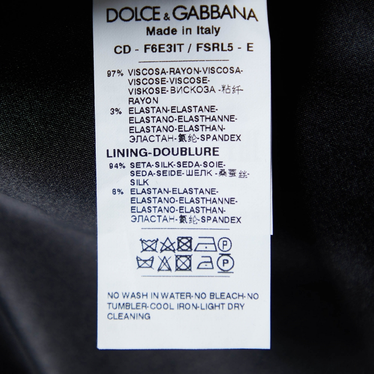 Pre Owned Dolce & Gabbana Black Floral Print Crepe Sheath Dress XL