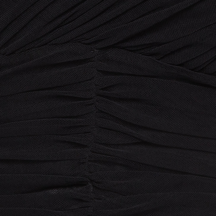 Pre Owned Dolce & Gabbana Black Mesh Ruched Bodycon Midi Dress L