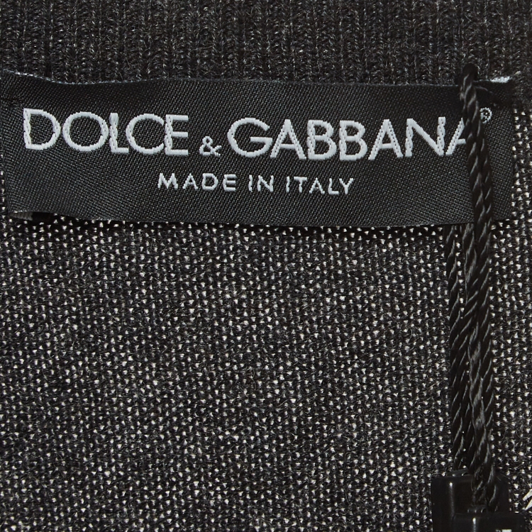مملوكة مسبقًا Dolce & Gabbana Pink/Grey Floral Jacquard Inserted Cashmere Cardigan L